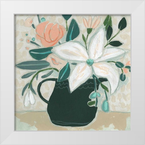 Vess, June Erica 12x12 White Modern Wood Framed Museum Art Print Titled - Terre Verte Garden II