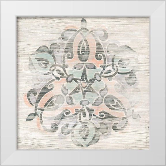 Vess, June Erica 12x12 White Modern Wood Framed Museum Art Print Titled - Weathered Emblem I