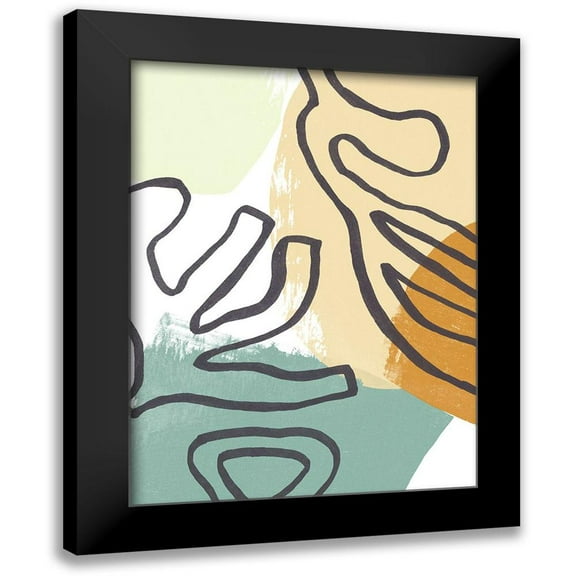 Vess, June Erica 12x14 Black Modern Framed Museum Art Print Titled - Midcentury Modern Coral II