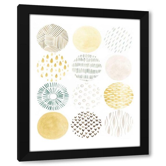 June Erica Vess 12x14 Black Modern Wood Framed Wall Art Titled - Orbital Patterns I