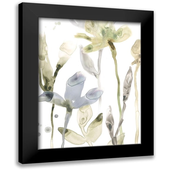 Vess, June Erica 12x14 Black Modern Framed Museum Art Print Titled - Stone Moss Stems II