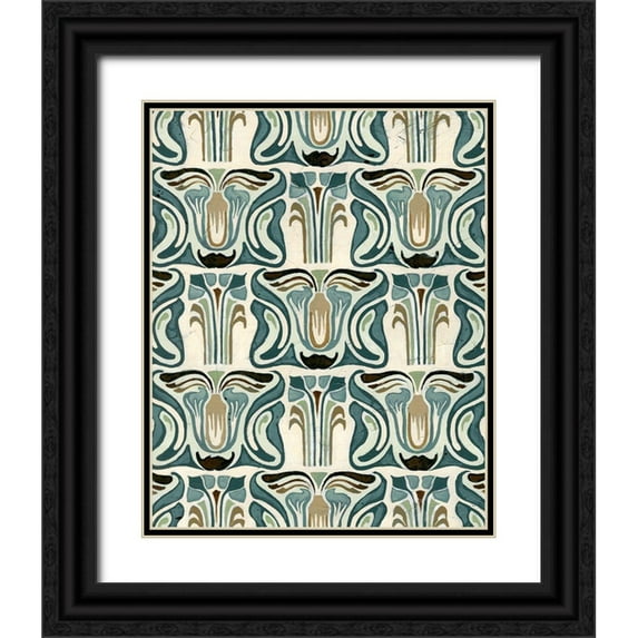 Vess, June Erica 12x14 Black Ornate Wood Framed with Double Matting Museum Art Print Titled - Deco Parlor Pattern II