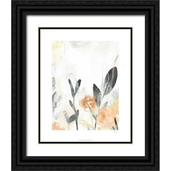 Vess, June Erica 12x14 Black Ornate Wood Framed with Double Matting Museum Art Print Titled - Garden Flow II