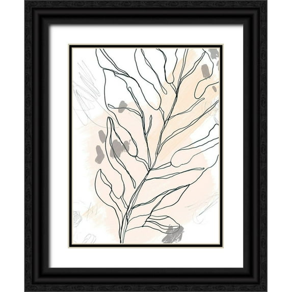 Vess, June Erica 12x14 Black Ornate Wood Framed with Double Matting Museum Art Print Titled - Palm Sketchbook III