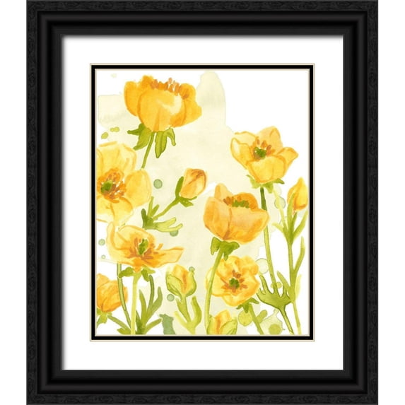 Vess, June Erica 12x14 Black Ornate Wood Framed with Double Matting Museum Art Print Titled - Sunshine Meadow II