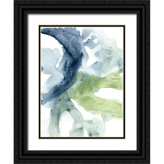 Vess, June Erica 12x14 Black Ornate Wood Framed with Double Matting Museum Art Print Titled - Tributary Flow I