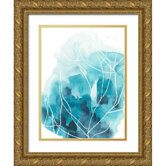 Vess, June Erica 12x14 Gold Ornate Wood Framed with Double Matting Museum Art Print Titled - Abstract Coral I