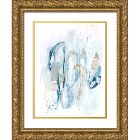 Vess, June Erica 12x14 Gold Ornate Wood Framed with Double Matting Museum Art Print Titled - Blue Scribe I