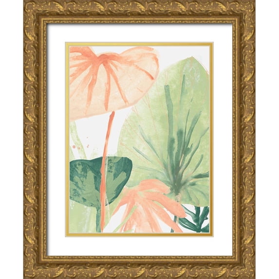 Vess, June Erica 12x14 Gold Ornate Wood Framed with Double Matting Museum Art Print Titled - Blush Breeze IV