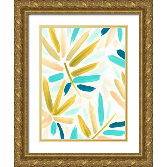 Vess, June Erica 12x14 Gold Ornate Wood Framed with Double Matting Museum Art Print Titled - Calypso Confetti I