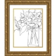 thumbnail image 1 of Vess, June Erica 12x14 Gold Ornate Wood Framed with Double Matting Museum Art Print Titled - Contour Bouquet II, 1 of 4