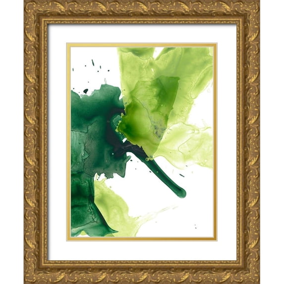 Vess, June Erica 12x14 Gold Ornate Wood Framed with Double Matting Museum Art Print Titled - Emerald Swath I