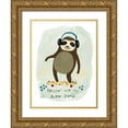 thumbnail image 1 of Vess, June Erica 12x14 Gold Ornate Wood Framed with Double Matting Museum Art Print Titled - Hipster Sloth II, 1 of 4