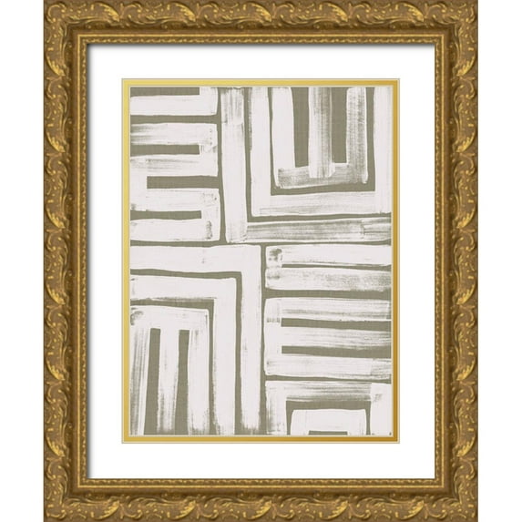Vess, June Erica 12x14 Gold Ornate Wood Framed with Double Matting Museum Art Print Titled - Maze Interlock IV