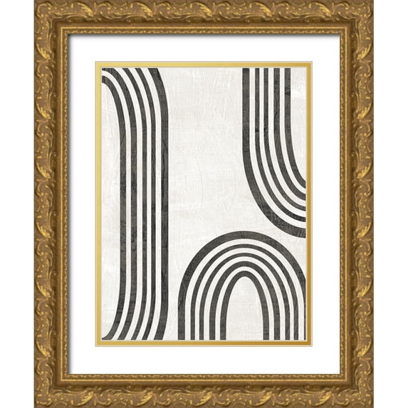 Vess, June Erica 12x14 Gold Ornate Wood Framed with Double Matting Museum Art Print Titled - Modern Arc I