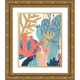 thumbnail image 1 of Vess, June Erica 12x14 Gold Ornate Wood Framed with Double Matting Museum Art Print Titled - Paper Reef II, 1 of 4