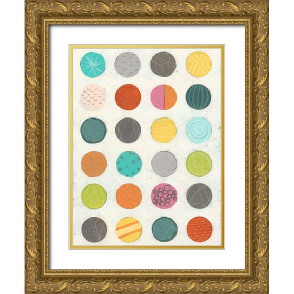 Vess, June Erica 12x14 Gold Ornate Wood Framed with Double Matting Museum Art Print Titled - Pattern Interaction III