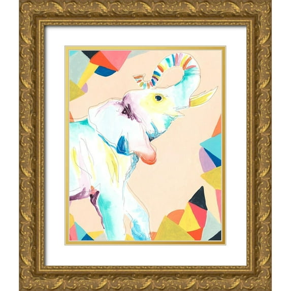 Vess, June Erica 12x14 Gold Ornate Wood Framed with Double Matting Museum Art Print Titled - Safari Party III
