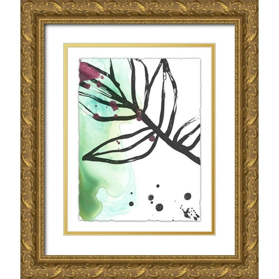 Vess, June Erica 12x14 Gold Ornate Wood Framed with Double Matting Museum Art Print Titled - Tropical Moderne I