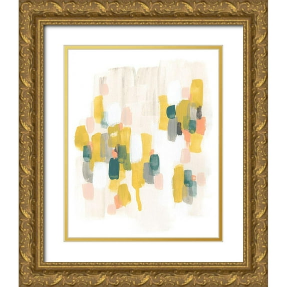 Vess, June Erica 12x14 Gold Ornate Wood Framed with Double Matting Museum Art Print Titled - Verdant Spectrum II