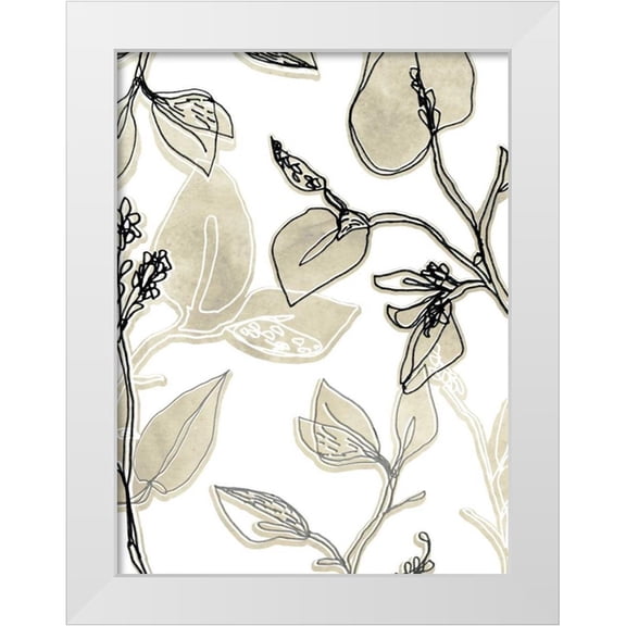 Vess, June Erica 12x14 White Modern Wood Framed Museum Art Print Titled - Block Print Contour II