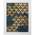 thumbnail image 1 of Vess, June Erica 12x14 White Modern Wood Framed Museum Art Print Titled - Deco Pattern in Blue II, 1 of 4