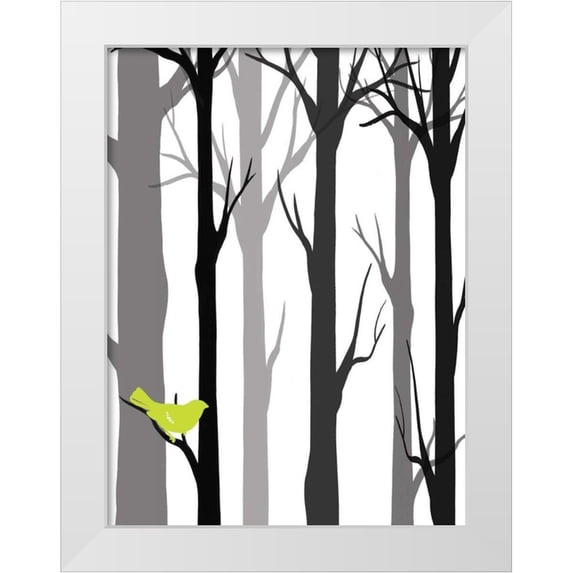 Vess, June Erica 12x14 White Modern Wood Framed Museum Art Print Titled - Forest Silhouette I