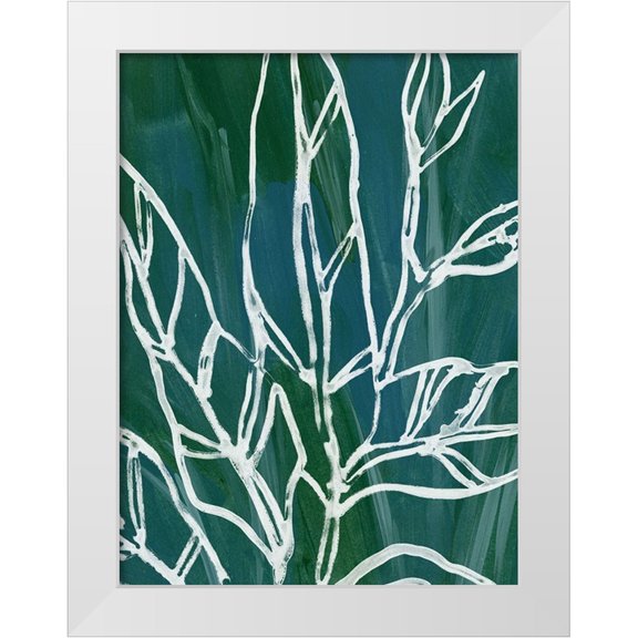 Vess, June Erica 12x14 White Modern Wood Framed Museum Art Print Titled - Jungle Batik IV