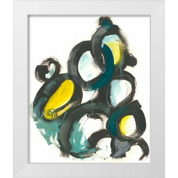 Vess, June Erica 12x14 White Modern Wood Framed Museum Art Print Titled - Linked Ovals I