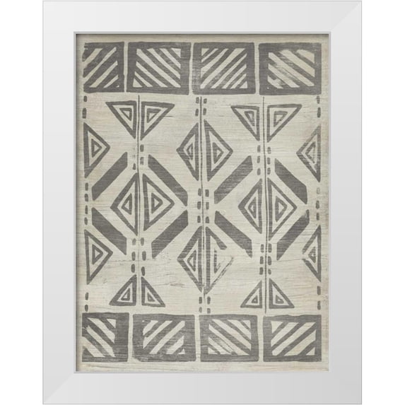 Vess, June Erica 12x14 White Modern Wood Framed Museum Art Print Titled - Mudcloth Patterns VII