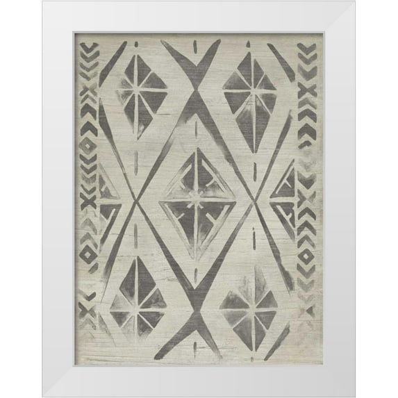 Vess, June Erica 12x14 White Modern Wood Framed Museum Art Print Titled - Mudcloth Patterns V