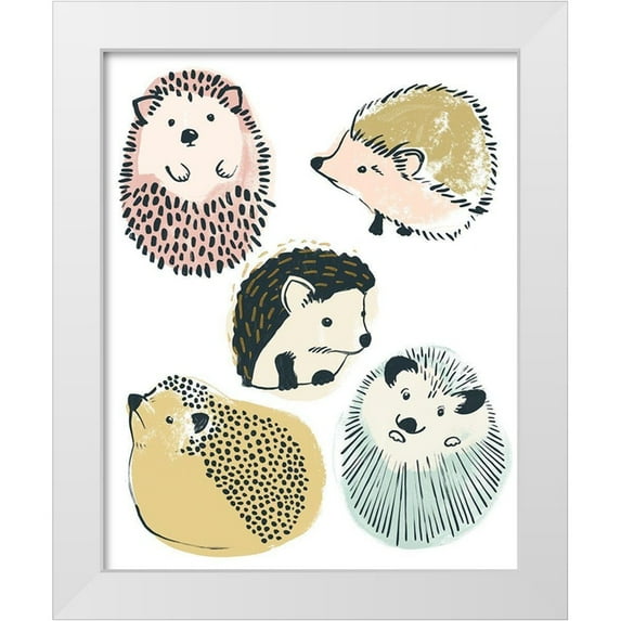 Vess, June Erica 12x14 White Modern Wood Framed Museum Art Print Titled - Prickle Pals I