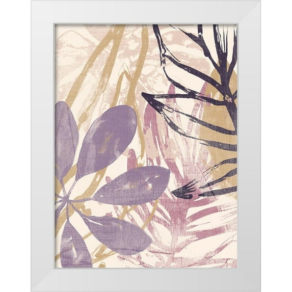 Vess, June Erica 12x14 White Modern Wood Framed Museum Art Print Titled - Purple Palms I