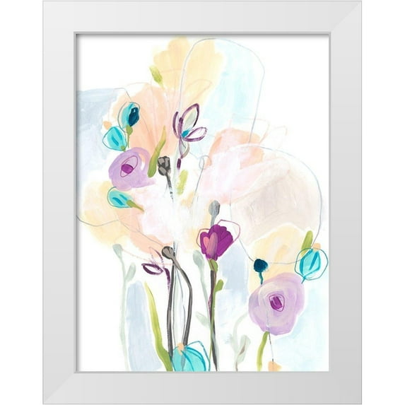 Vess, June Erica 12x14 White Modern Wood Framed Museum Art Print Titled - Scattershot Garden II