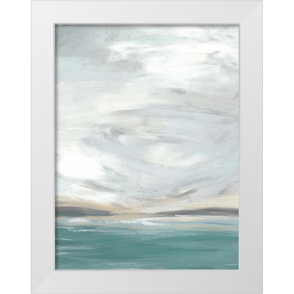 Vess, June Erica 12x14 White Modern Wood Framed Museum Art Print Titled - Seafoam Vista I
