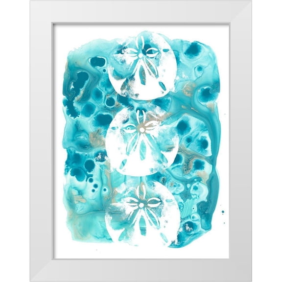 Vess, June Erica 12x14 White Modern Wood Framed Museum Art Print Titled - Seaside Shapes IV