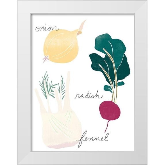 Vess, June Erica 12x14 White Modern Wood Framed Museum Art Print Titled - Simple Veggies II