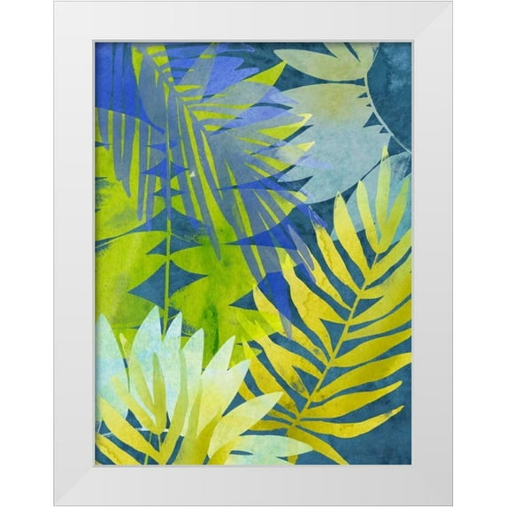 Vess, June Erica 12x14 White Modern Wood Framed Museum Art Print Titled - Tropical Indigo I