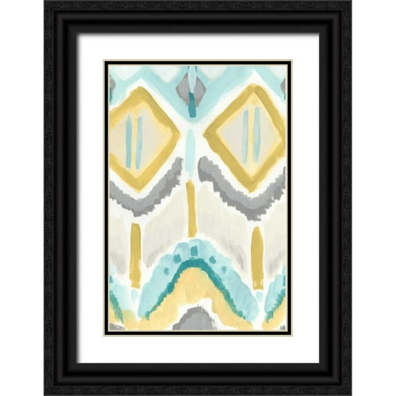 Vess, June Erica 13x18 Black Ornate Wood Framed with Double Matting Museum Art Print Titled - Textile Impression II