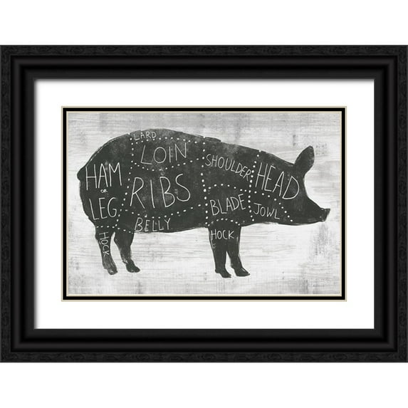 Vess, June Erica 14x11 Black Ornate Wood Framed with Double Matting Museum Art Print Titled - Farmhouse Butcher I