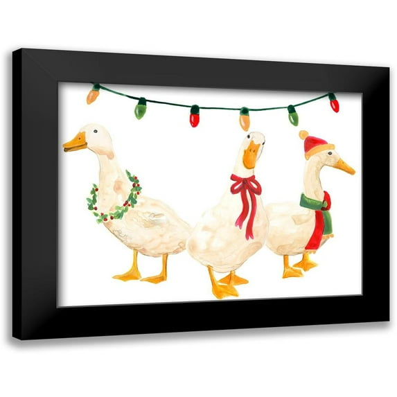 Vess, June Erica 14x12 Black Modern Framed Museum Art Print Titled - Merry Quackmas I