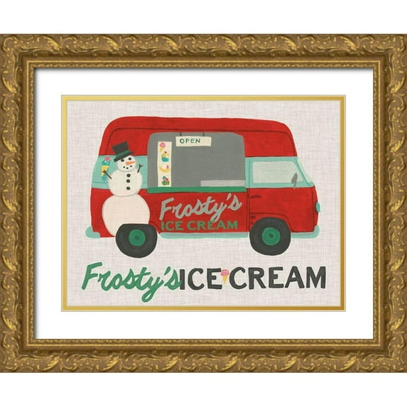 Vess, June Erica 14x12 Gold Ornate Wood Framed with Double Matting Museum Art Print Titled - Food Truck Holidays IV