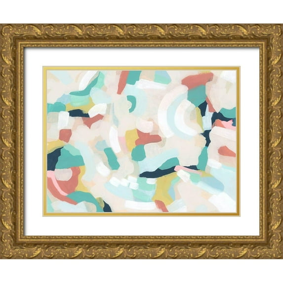 Vess, June Erica 14x12 Gold Ornate Wood Framed with Double Matting Museum Art Print Titled - Wave Pool I