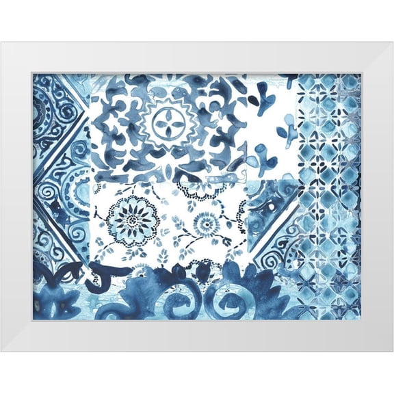 Vess, June Erica 14x12 White Modern Wood Framed Museum Art Print Titled - Indigo Sampler Collection A