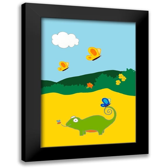 Vess, June Erica 14x18 Black Modern Framed Museum Art Print Titled - Jungle Jamboree Collection E
