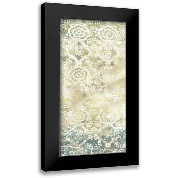 Vess, June Erica 14x24 Black Modern Framed Museum Art Print Titled - Emerald Textile III