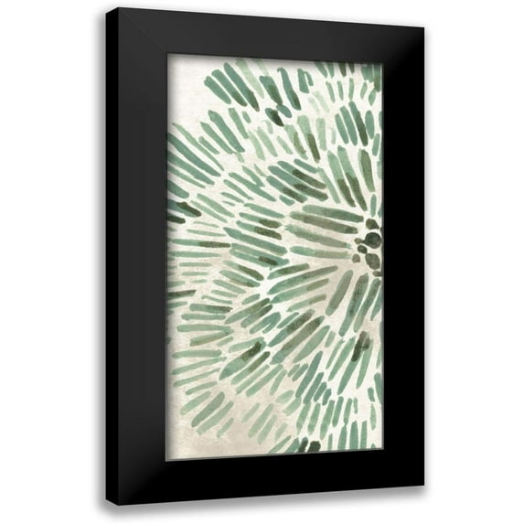 Vess, June Erica 14x24 Black Modern Framed Museum Art Print Titled - Green Flowerhead I