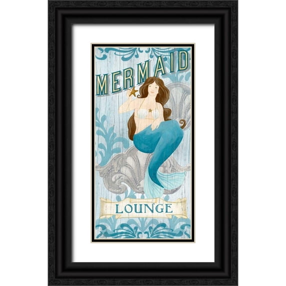 Vess, June Erica 14x24 Black Ornate Wood Framed with Double Matting Museum Art Print Titled - Mermaid I