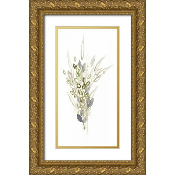 Vess, June Erica 14x24 Gold Ornate Wood Framed with Double Matting Museum Art Print Titled - Botanica Whimsy I