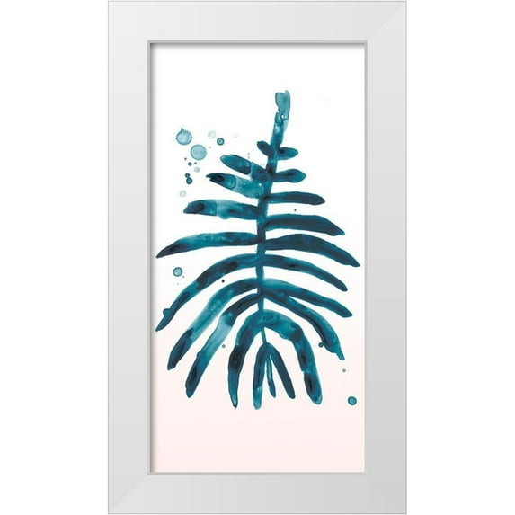 Vess, June Erica 14x24 White Modern Wood Framed Museum Art Print Titled - Stems in Indigo II